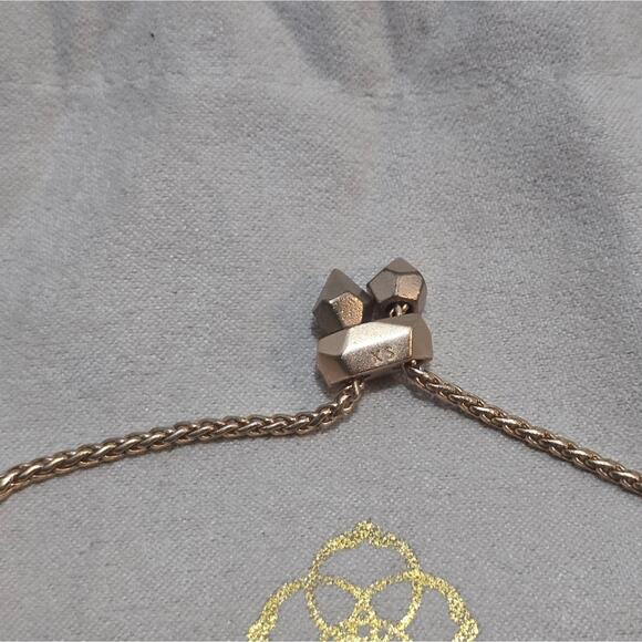 Kendra Scott Cruz Adjustable Leather Bracelet Rose Gold Pink Drusy  !!!‎ - Picture 3 of 5